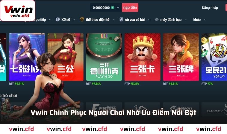 Vwin chinh phục người chơi nhờ ưu điểm nổi bật